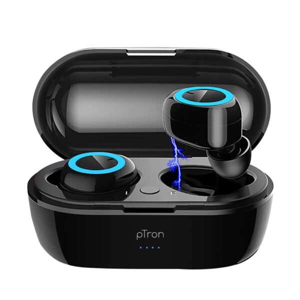 pTron Bassbuds in-Ear True Wireless Bluetooth Headphones (TWS) with Mic - (Black)