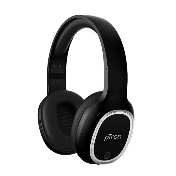 pTron Studio Over-Ear Bluetooth 5.0 Wireless Headphones (Black)