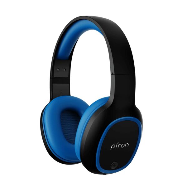 pTron Studio Over-Ear Bluetooth 5.0 Wireless Headphones (Blue)