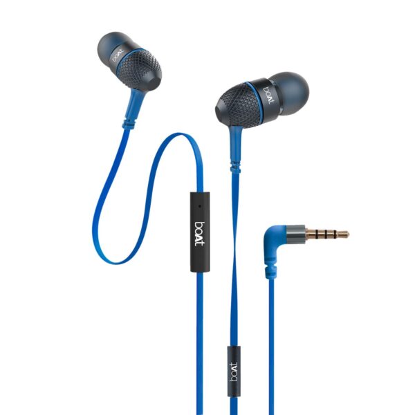 boAt BassHeads 225 in-Ear Wired Earphones Extra Bass Wired Headset (Blue)