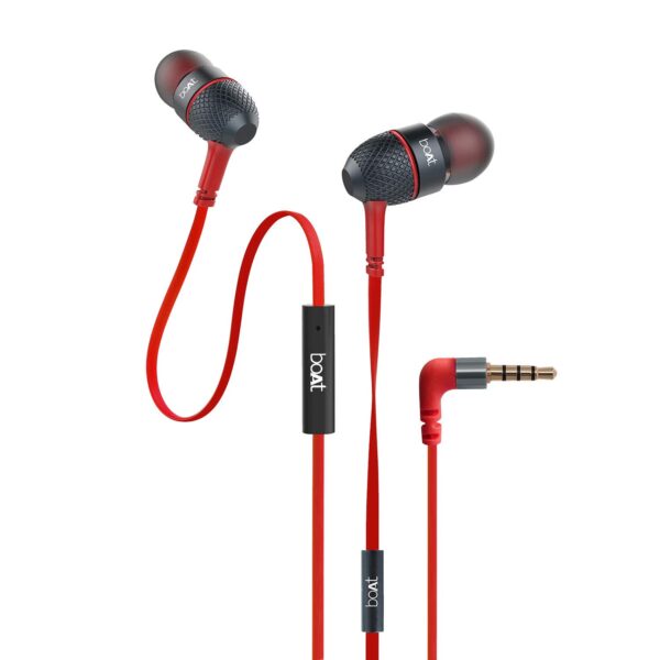 boAt BassHeads 225 in-Ear Wired Earphones with Super Extra Bass Wired Headset  (Red)
