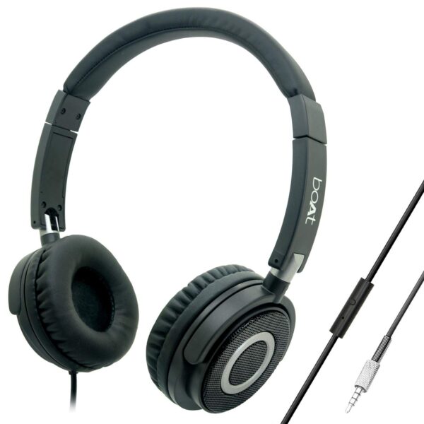 boAt Bassheads 900 On Ear Wired Headphones (Carbon Black)