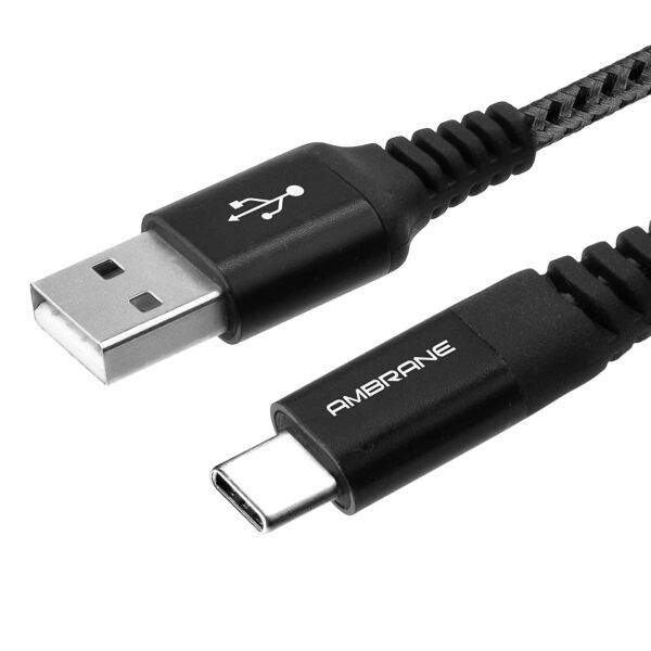 Ambrane Unbreakable 60W / 3A Fast Charging 1.5m Braided Type C Cable (Black)