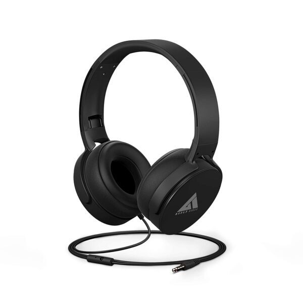 Boult Audio Bass Buds Q2 Over-Ear Wired Lightweight Stereo Headphones (Black)