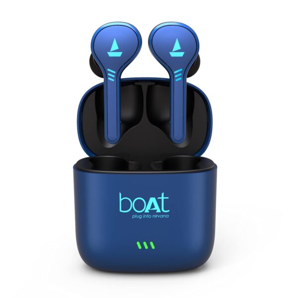 Boat Airdopes 433 Twin Wireless Ear-Buds with Mic(Blue)