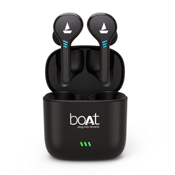 Boat Airdopes 433 Twin Wireless Ear-Buds with Mic(Black)