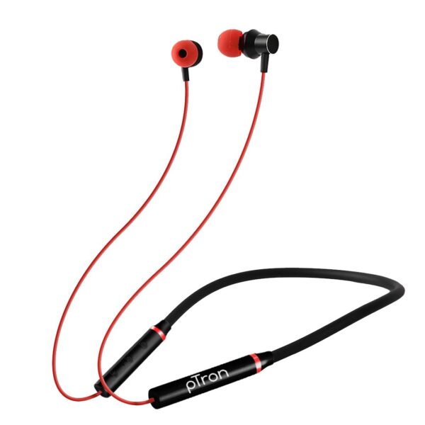 pTron Tangentbeat Bluetooth 5.0 Wireless Headphones (Black & Red)
