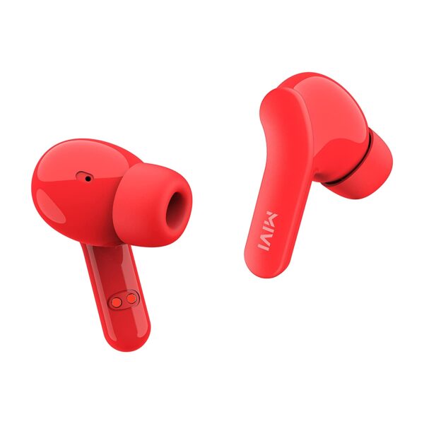 Mivi DuoPods A25 True Wireless Earbuds Powerful Bass, Touch Control - (Red)