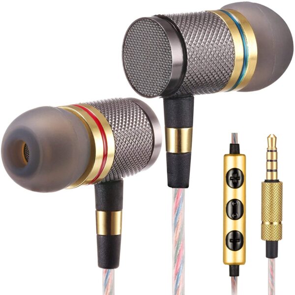 PTron Aristo in-Ear Wired Headphones with Mic (Gold)