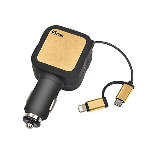 PTron Dynamite 4.8A Dual USB Port Car Charger (with 2 in 1 Cable)