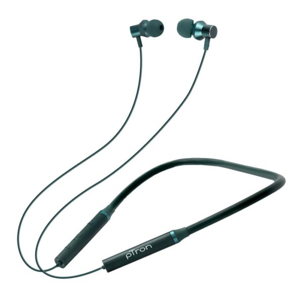 pTron Tangentbeat Bluetooth 5.0 Wireless Headphones (Dark Green)
