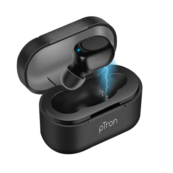 pTron Atom in-Ear Mono Bluetooth 5.0 Wireless Headphone (Black)