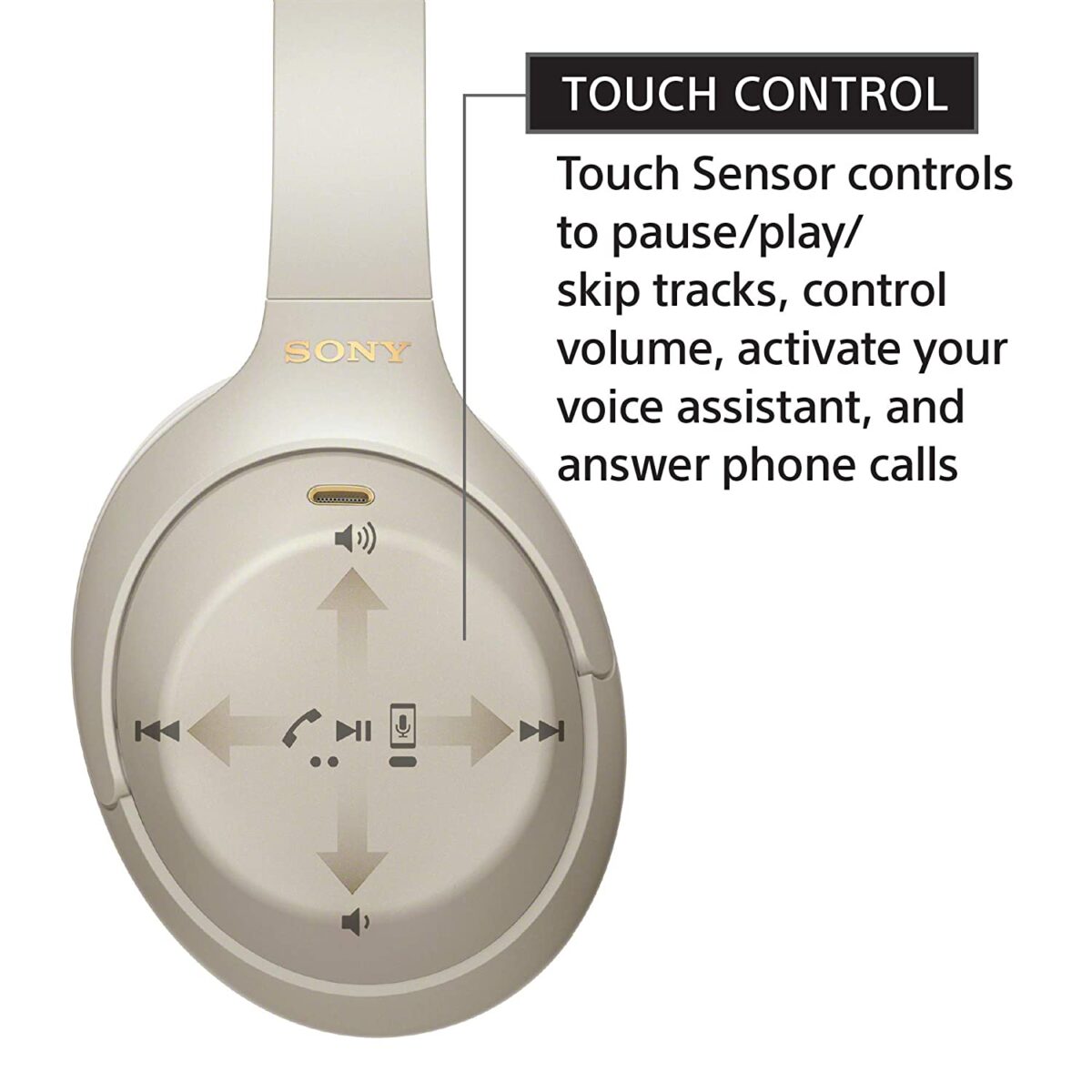 Sony WH-1000XM4 Industry Leading Wireless Noise Cancelling Headphones (Silver) - Image 3