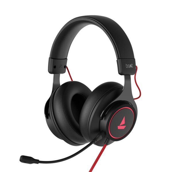 boAt Immortal IM1000D Dual Channel Wired Gaming Headphones (Black Sabre)