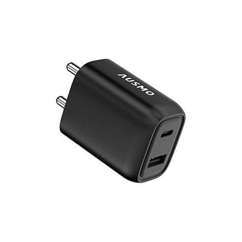 Ausmo 32W Xtra Charge PD USB C Plug, Dual Port Power Adapter (Black)