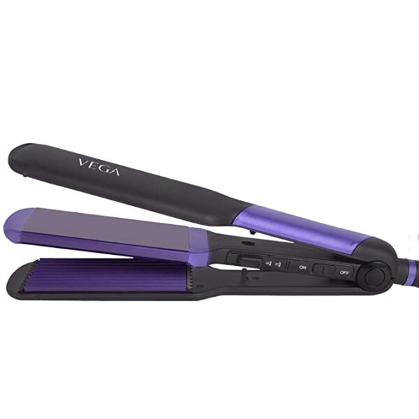 VEGA 2 in 1 Hair Styler-Straightener and Crimper Hair Styler (Black, Purple)
