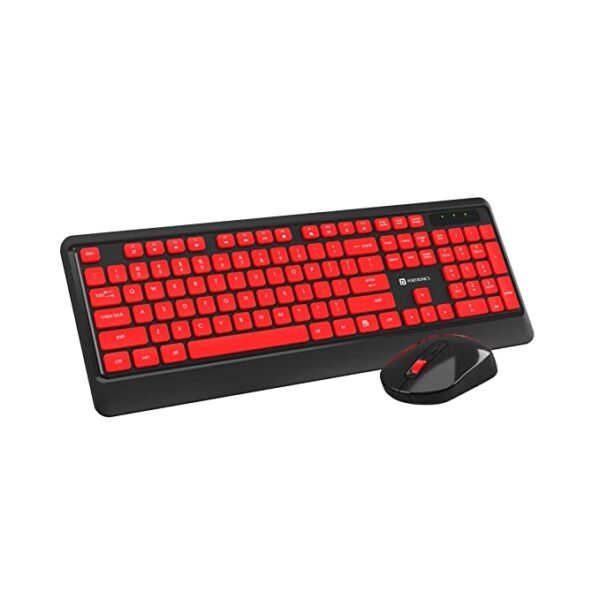 Portronics Key5 Combo 2.4GHz Wireless Keyboard Mouse Combo (Red)