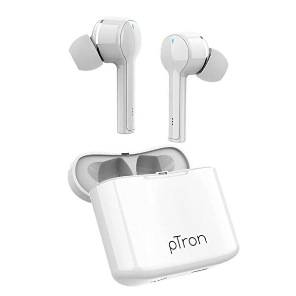 pTron Bassbuds Lite V2 Truely Wireless Earbuds (White)