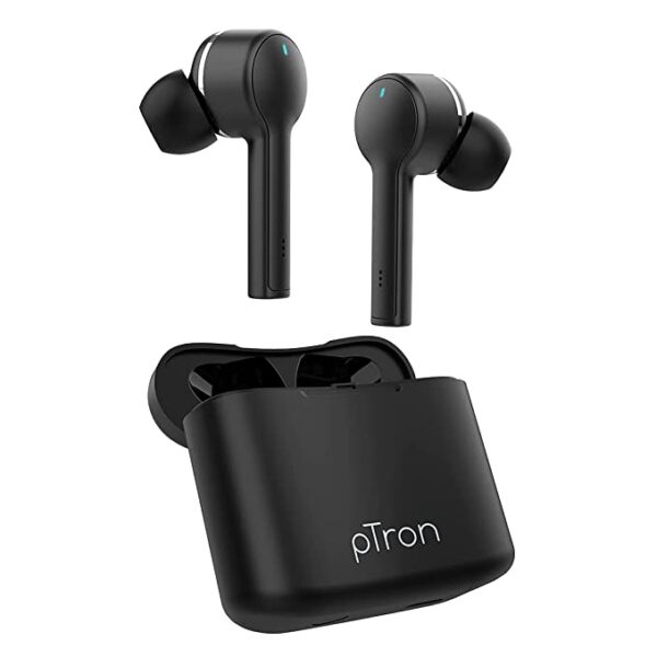 pTron Bassbuds Lite V2 Truely Wireless Earbuds (Black)