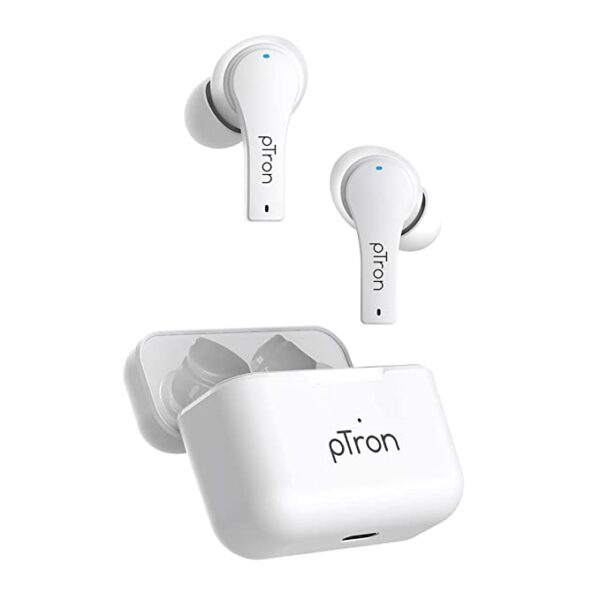 pTron Bassbuds Tango ENC Truely Wireless Earbuds (White)