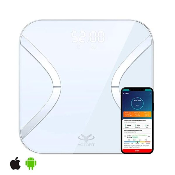 Actofit Smart Scale Lite Digital Body Weighing scale - White