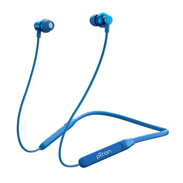 PTron Tangent Evo Bluetooth Wireless Neckband with Deep Bass (Blue)