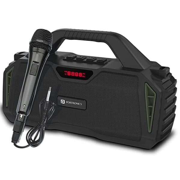 Portronics Chime 20W Wireless Bluetooth Speaker (Black Green)