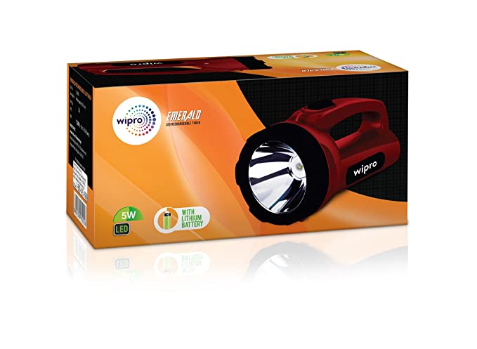 Wipro Emerald Rechargeable Emergency Light Red DukanDwar