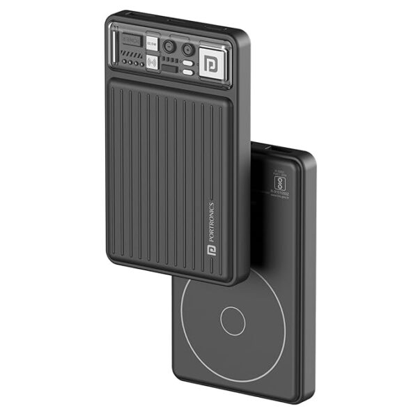 Portronics Luxcell Wireless Mini 10k Power Bank Fast Charging (Black)