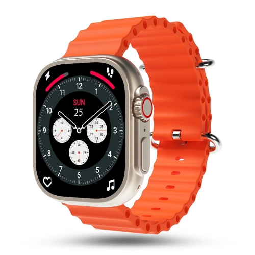 Pebble Crest 2.02 inch Infinite Display, BT Calling Smartwatch (Salamander Orange)