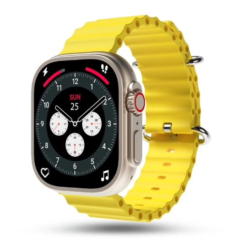 Pebble Crest 2.02 inch Infinite Display, BT Calling Smartwatch (Sunrise Yellow)